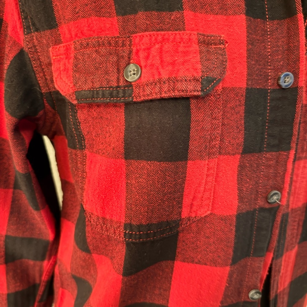 Red and Black Plaid Button Down Shirt - Picture 3 of 7